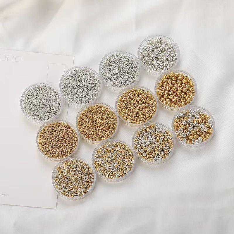 Золотые и Серебряные Цветные Бусины-Разделители 2-4 мм для Браслетов DIY