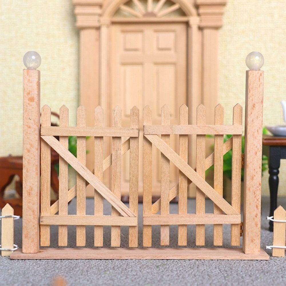 1:12 Scale Dollhouse Fence Door Decoration Toy Dolls House Garden Furniture  for Fairy Garden