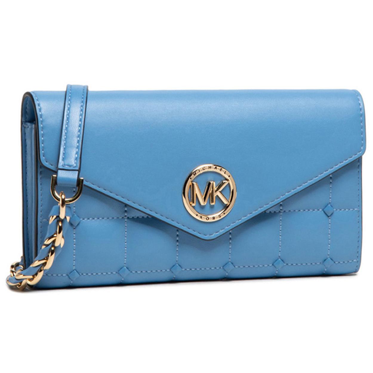 New MICHAEL KORS MK Carmen Cow Leather Envelope Bag Crossbody Bag Shoulder Bag Women s Blue 32S1GNMC9U-STHPACIFIC 19636104CM 9198₽
