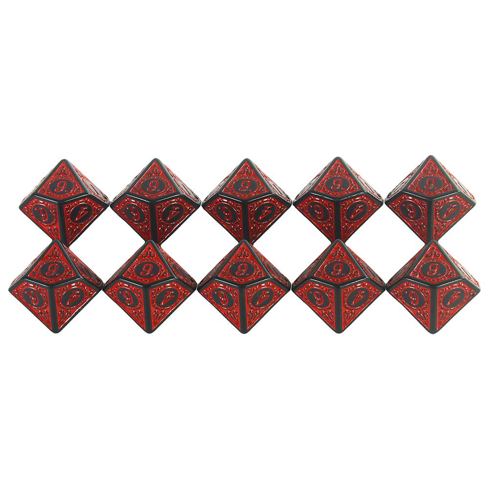 10pcs Polyhedral D10(0-9) Dice for RPG D10 Dice Games Family Entertainment and Leisure Board Games