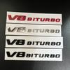 Car 3D Black Logo V8 BITURBO Emblem Car Fender Badge For Mercedes Benz C63 G63 E63 S63 W222 W223 W213 W212 W205 W204 Accessories MU8