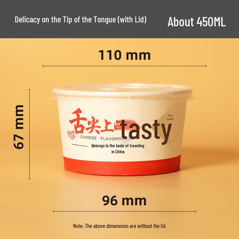 Zesílená jednorázová papírová miska s víčkem na svačiny s sebou