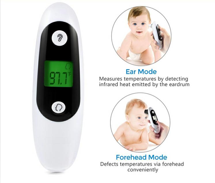 Smart Portable CE ROHS Adult Child Baby Fever Medical Home Digital 2 In 1Forehead Ear IR Infrared Thermometer