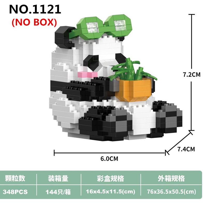 Kawaii Panda Series Micro Particle Building Block Creative Cute Animals DIY Assembled Bricks Toys For Chillren Christmas Gift