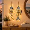 Wooden Decorative Pendant Fish Wall Hanging With/Without LED Light, Nautical Decor, Coastal Theme Fishbone Durable Fine Craftsmanship Decor