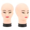 PVC Mannequin Head Bald Head Model with Universal Stand Interface for Wig Making Hat Display and Mas