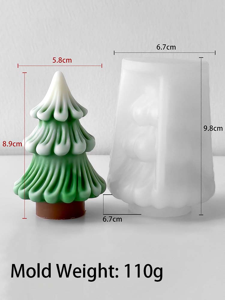 3D Christmas Tree Silicone Candle Mold DIY Christmas Ornaments Craft Gifts Making Aromath Soap Plaster Resin Molds Home Xmas Dec