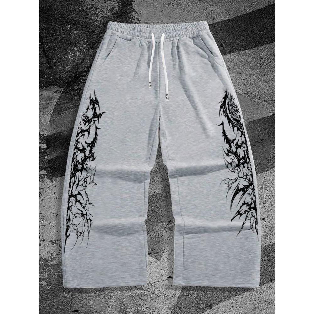 Men s Gothic Loose Straight Leg Pants - Dark Outdoor Casual Pants, Campus Gym Casual Wear S