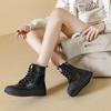 Women's Shoes, Retro Shoes, Thick-soled, Height-increasing, Round-toed Ankle Boots, Casual and Versatile Women's Boots