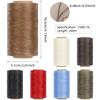 260m 0.8mm 150D Polyester Waxed Leather Cord Thread, for DIY Crafts, Hand Stitching and Sewing, In Black, Coffee, Light Brown