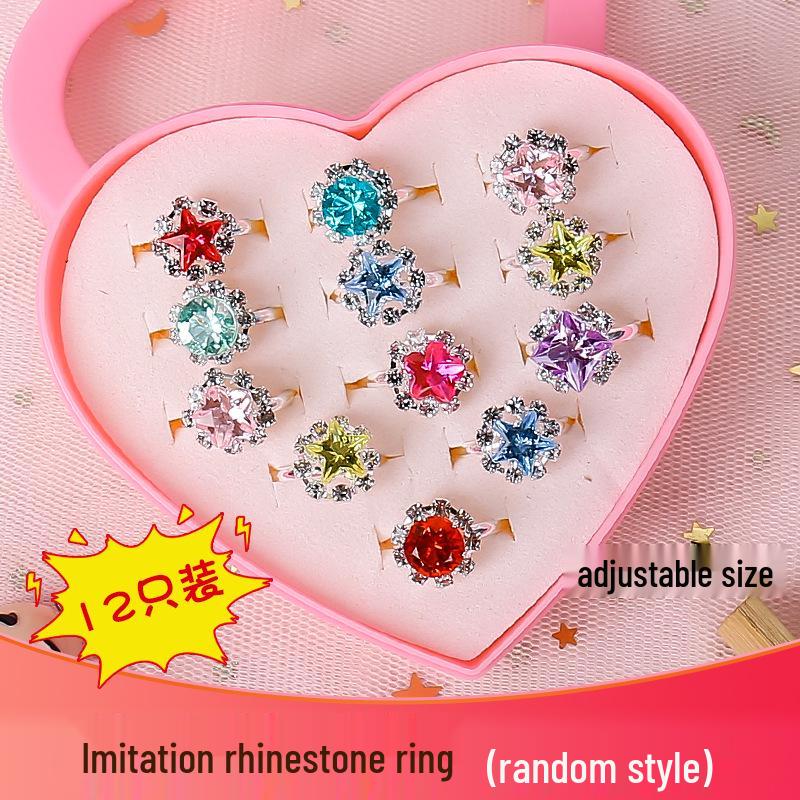 Princess Elsa Frozen Gem Ring for Girls - Cute Diamond Play Accessory