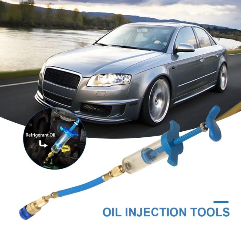 A/C Compressor Oil Dye Injector,Oil and Dye Injector Refrigerants Tools with 1/4" SAE 1 Oz Injections Air Conditioning