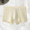 Men Boxer Briefs Mid-rise Wide Elastic Waistband Slim Fit Shorts Underwear U-Convex Large Space Patchwork Color Panties