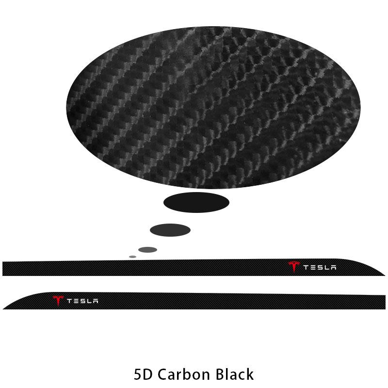 2pcs Car Side Skirt Sill Carbon Fibre Body Protection 3D Sticker For Tesla Model S Model X Model Y Cybertruck Model 3 Model Y