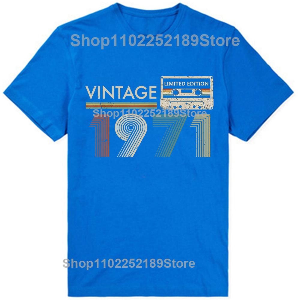 Vintage 1971 Begränsad Upplaga 54-årspresent Musik Kassett T-shirts Grafisk Streetwear Kortärmad Födelsedagspresenter T-shirt Herr