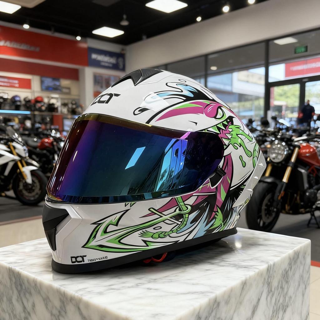 In-Stock Full-Face Double Lens Motorcycle Helmet - Retro Design for Men & Women, Ideal for Street Bikes & Scooters