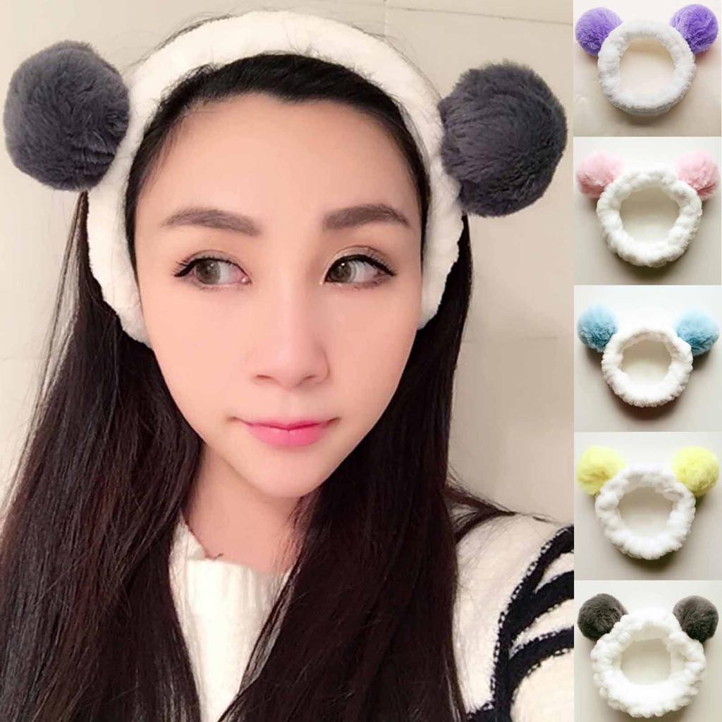 Plush Headband Sweet Face Wash And Makeup 3-D Hair Ball Headband