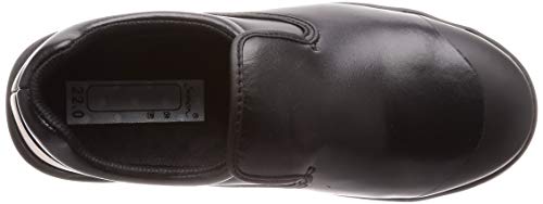 Simon Work Shoes, Safety Sneakers, Slip-Resistant, Antibacterial, and Antifungal, Kitchen Chef Shoes with Toe Cap, SC217T, Black, Size 21.5 cm, 3E