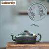 280ml Exquisite Yixing Purple Clay Teapots Handmade Lotus Fish Pot Raw Ore Blackish Green Mud Kettle With Filter Zisha Tea Set