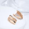 New Fashion Glossy Natural Zircon Earring For Women Unusual Creative Hollow Flowers  Rose Gold Color Vintage Jewelry