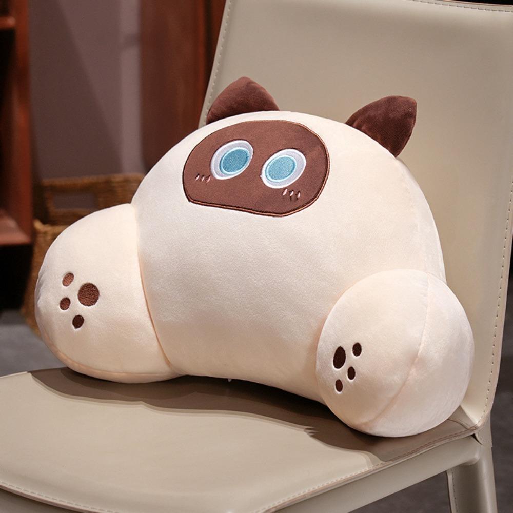 Ergonomic Chair Seat Backrest Cushion Thickened Throw Pillow Cat Shape Waist Pillow Sofa