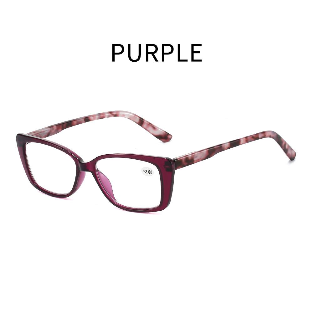 

Очки для чтения в корейском стиле с маленькой оправой для женщин и мужчин, новые винтажные ультралегкие очки высокой четкости для пресбиопии, защита от синего света +4 фиолетовый