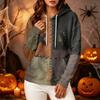 Women's Long Sleeve Halloween Print Hoodie