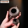 180ml Authentic Yixing Purple Clay Bamboo Teapot Raw Ore Steel Gray Section Mud Kettle Household Zisha Tea Set Beauty Teaware