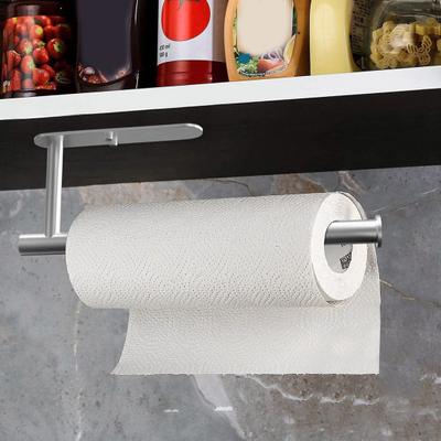 Wall Mounted Paper Towel Holder Rustproof Simple Installation Self Adhesive Paper