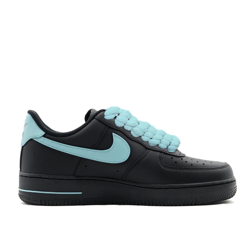 Nike Air Force 1 Eisblau Schwarz Krieger Abriebfest Rutschfest Niedrig geschnitten Skateboard-Schuhe Unisex Schwarz Blau CW2288-001(Team1039-)