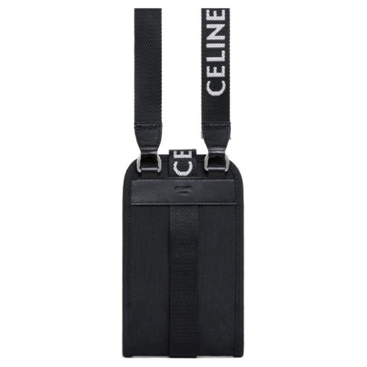 Celine Detachable Shoulder Strap Leather Crossbody Phone Bag Unisex Bags Black 10J212DVN-38SI