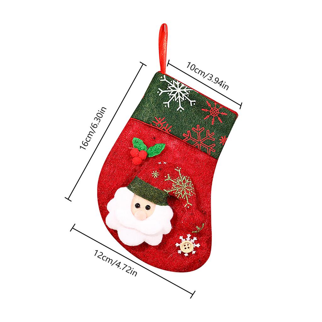 Retro Christmas Socks Gift Bag Christmas Candy Bag Stereo Gift Socks