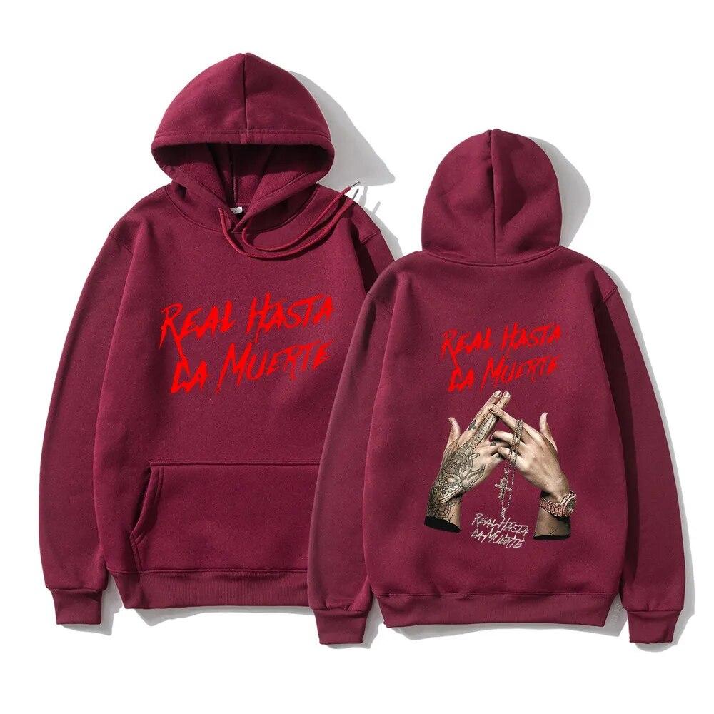 Anuel AA Printed Unisex Hoodies Sweatshirt Fashion Real Hasta La Muerte Casual Tracksuit Unisex Women Clothing Anime Pullover Hoodie