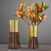 Metal Glass Vase Gold Round Flower Arrangement Accessories Flower Vase Home Furnishing Decoration Transparent Terrarium
