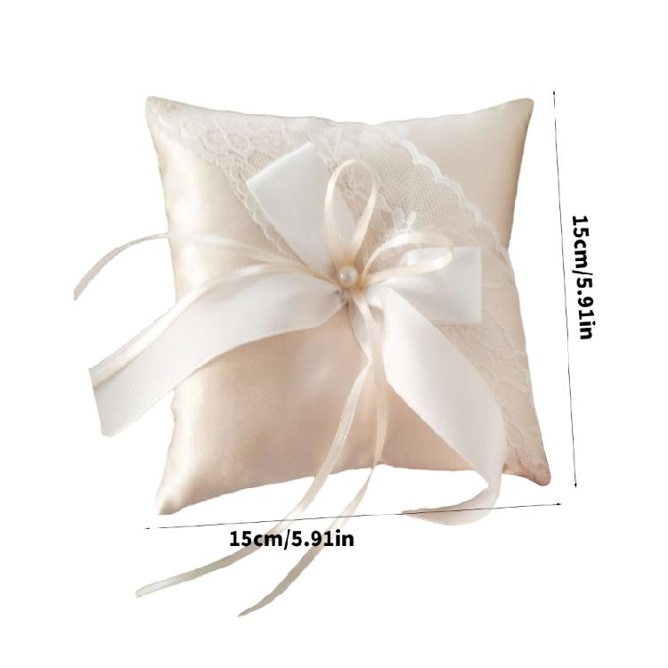 Crafted Silk Champagne Rings Holder Soft Lace Wedding Decoration Ribbon Bows Ceremony Essential