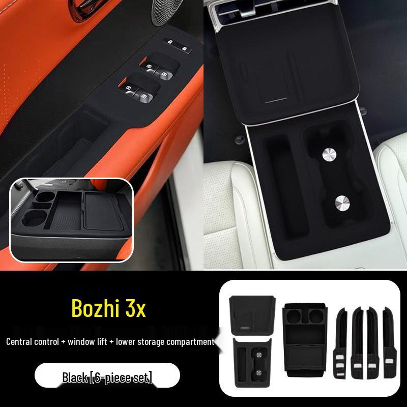 Bozhi 3X Center Console Storage Box & Wireless Charger with Silicone Pad