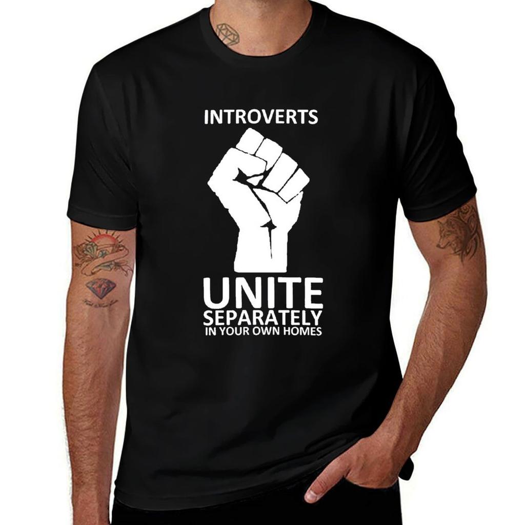Introverts Unite (White On Dark) Tshirt Running Perforunisexce Short Sleeve Tee