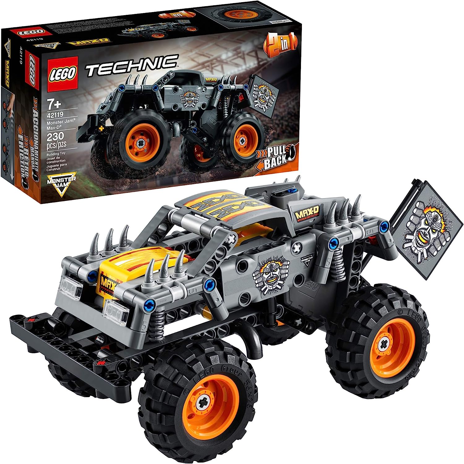 

LEGO Technic Monster Jam Max-D 42119 Набор для сборки моделей для мальчиков и девочек, которые любят игрушки Monster Truck, новый (230 шт.),многокрасочный