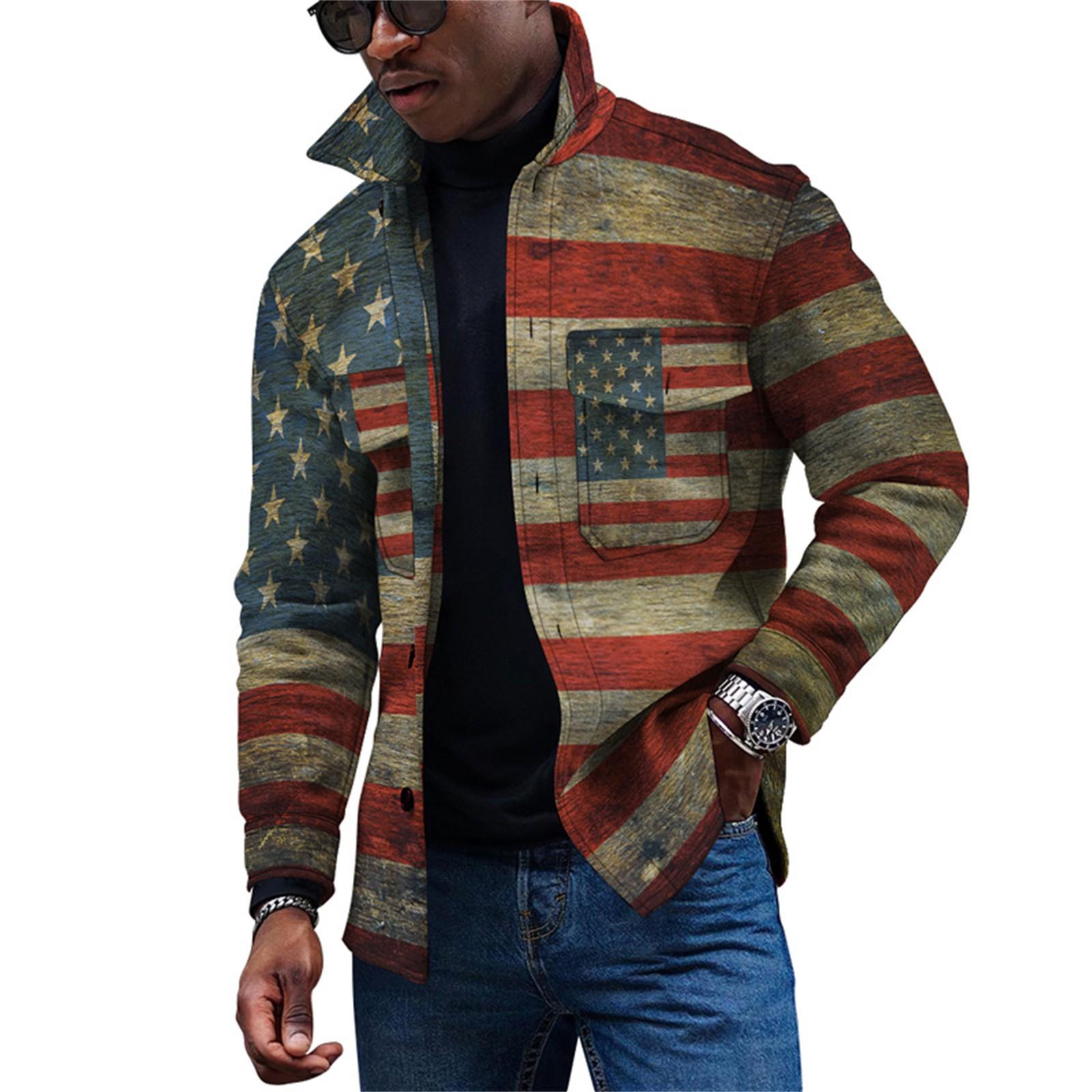 

Мужская модная тенденция, повседневная повседневная куртка на пуговицах с длинным рукавом с принтом XXL розовый