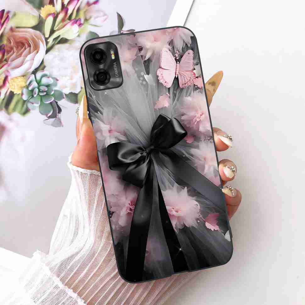 For Motorola Moto E22s 4G 6.5" Case Colorful Flower Cartoon Dragon Silicone TPU Black Cover For MOTO E22s E 22S 4G Phone Shell