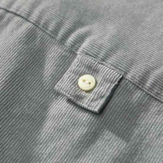 Fall Spring Men Shirt Turn-down Collar Sleeves Single-breasted Chest Loose Cardigan Long Pockets Pure Color Formal Casual Mid Length