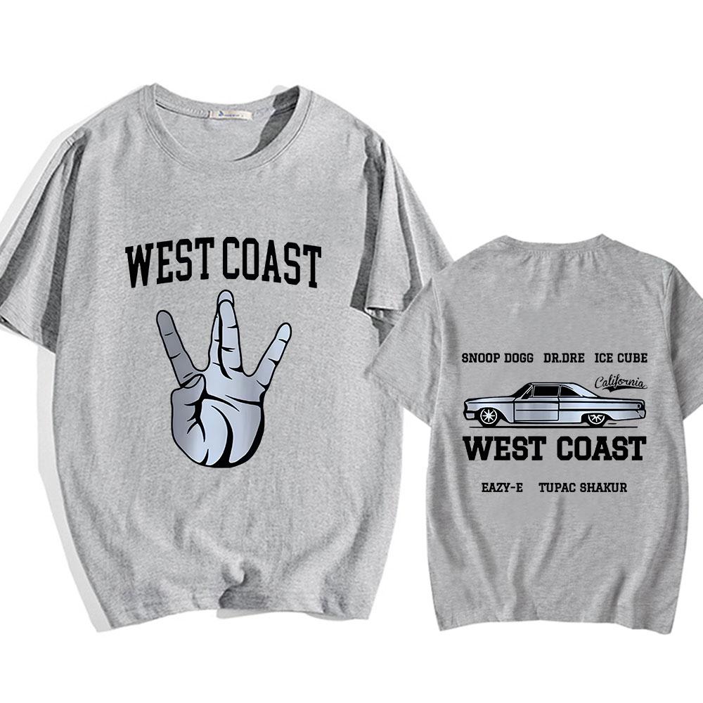 Back Printing West Coast T Shirt Short Sleeve High Quality Cotton Tee-shirt Funko Pop Harajuku Tshirt Ropa Hombre O-neck Clothes