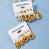 12 Piece Set Women Fashion Personality Versatile Simple Retro Gold Butterfly Love Heart Earrings Inlaid Zircon Earrings