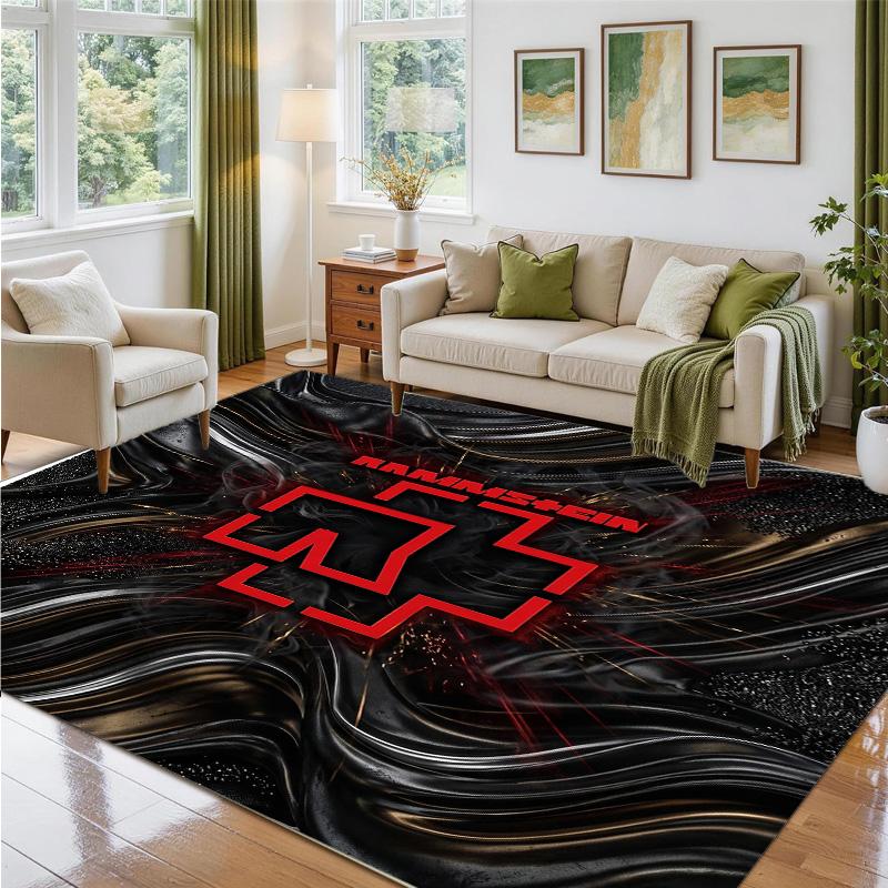 Rammstein Design Crystal Velvet Rug Soft Decorative Mat for Bedroom Entrance
