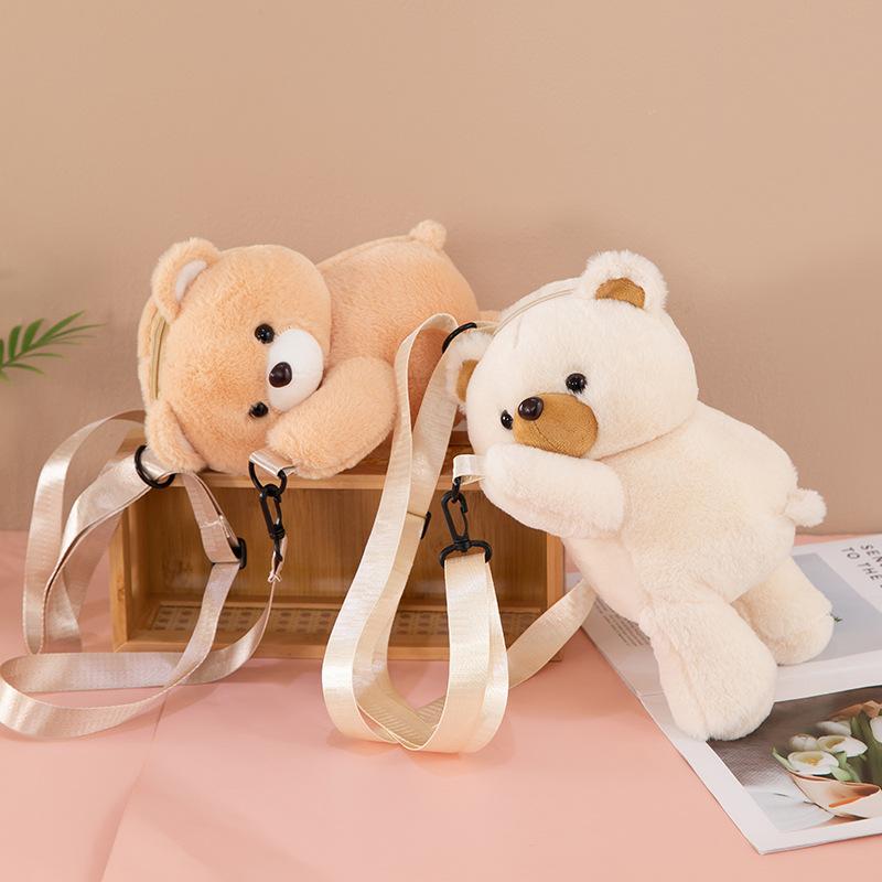 New Cute Bear Backpack Plush Toy Puppet Doll Teddy Bear Girl Snack Bag Girlfriend Birthday Gift