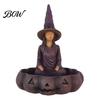 Unique Halloween Gift Meditating Witch Jewelry Tray, Vintage Gothic Resin Decorative Storage Trinket Dish Dish, Mysterious Zen Desktop Organizer