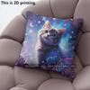 Galaxy Celestial Kitten Print Throw Pillow Covers Pattern Cushion Cover Suitable For Sofa Bedroom Car Pillow Cover