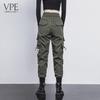 Army Green Women's Casual Loose Overalls - Trendy Street Style Leggings for Outdoor Activities, Neutral Fit