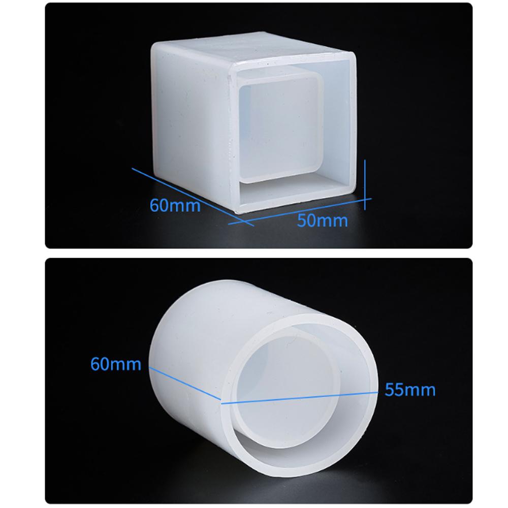 Pen Holder Shape Silicone Mold Transparent Epoxy Resin Molds DIY Pen Container Square Round Storage Crafts Jewelry Making Mould
