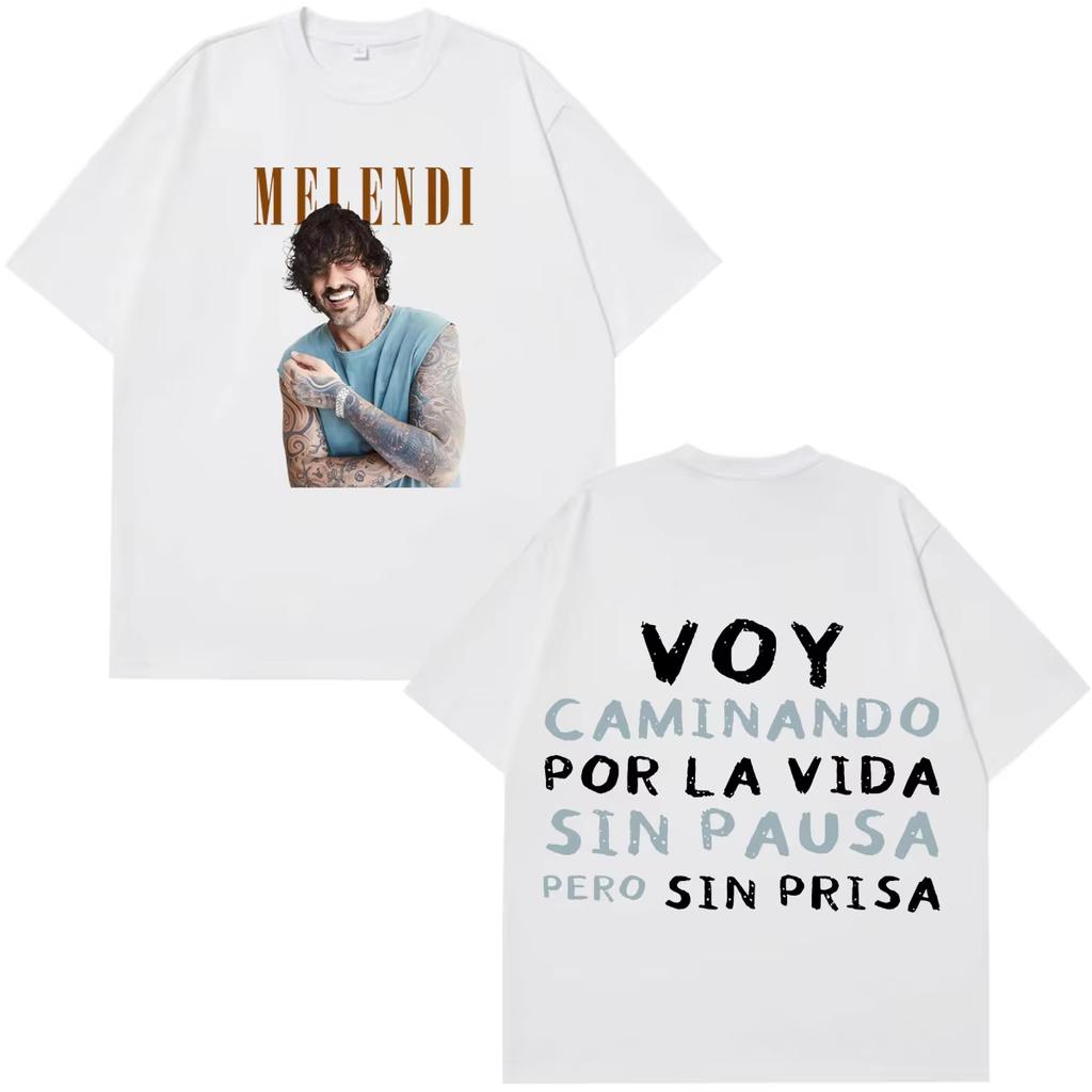 Rapper Melendi La Promesa Letters Print Tshirt Unisex Unisex Fashion T shirts Short Sleeve Casual 100Cotton Tee Fan Gifts Tops